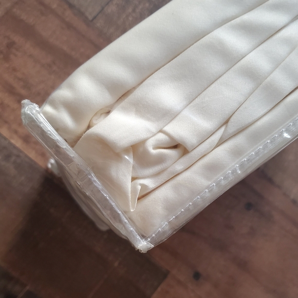 New $78 HEM STITCH COLLECTION 100% COTTON SHEET SET 400TC IVORY QUEEN - Picture 3 of 5